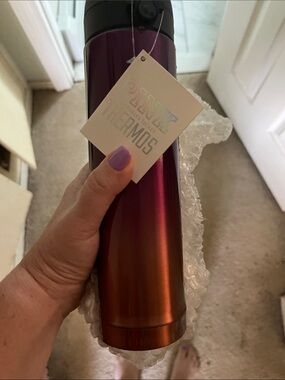 PINK Victoria's Secret Iridescent Pink to Copper Stainless Steel Travel Tumbler